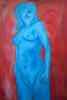 Blue Lady with shadow - oil / canvas 80 x120